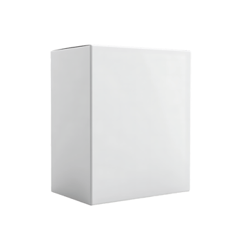 Blank white product box isolated on transparent background png