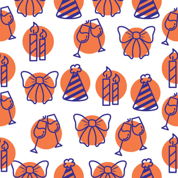 Pattern with bows and hats. vector