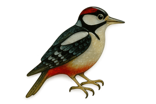 Colorful Woodpecker Illustration on Transparent Background png