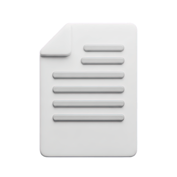 Blank document paper 3D icon Simple white paper document symbol representing file information report content or a blank page for text or data entry png