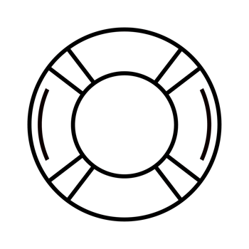Lifebuoy line icon with simple and minimalist design isolated on transparent background for web png