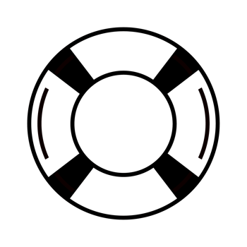 Lifebuoy line icon with simple and minimalist design isolated on transparent background png