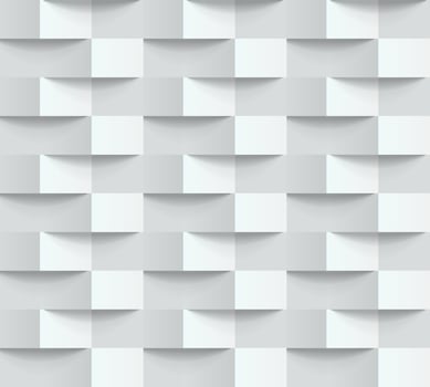White geometric seamless pattern with rectangles and ribbon vector