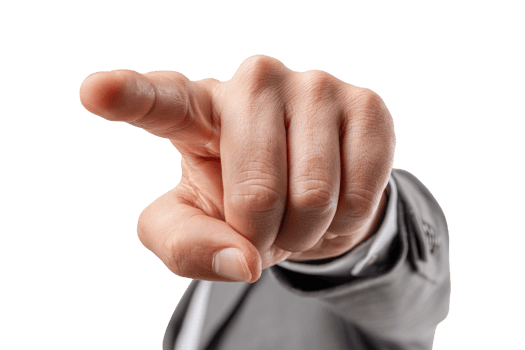 Business setting pointing gesture png