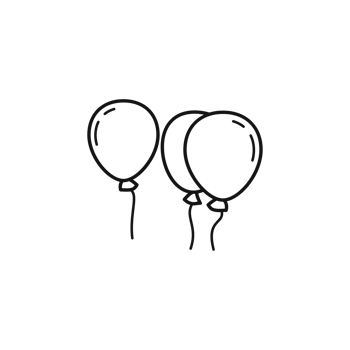 Party Balloons Simple Outline Illustration png