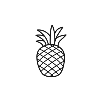 Pineapple fruit simple outline illustration png