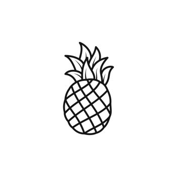 Pineapple fruit icon hand drawn outline illustration png