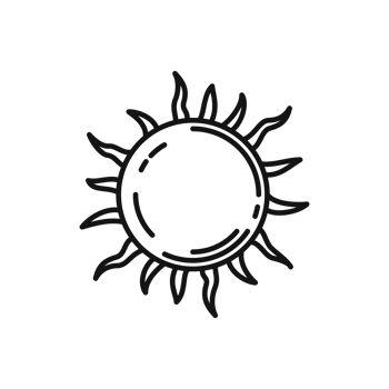 Sun Outline Design and Summer Symbol png