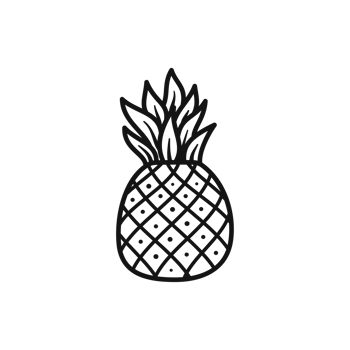 Pineapple fruit hand drawn outline illustration png