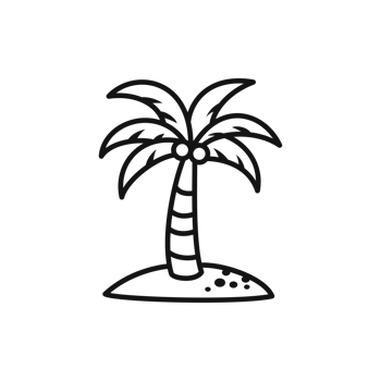 Coconut Tree Outline Tropical Icon Design png