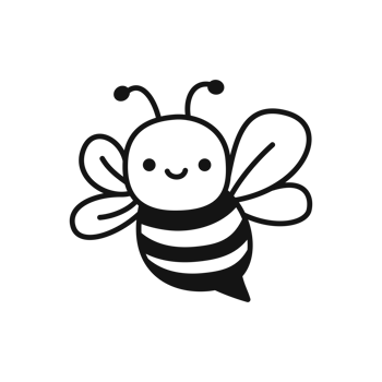 Cute Bee Doodle Simple Illustration png