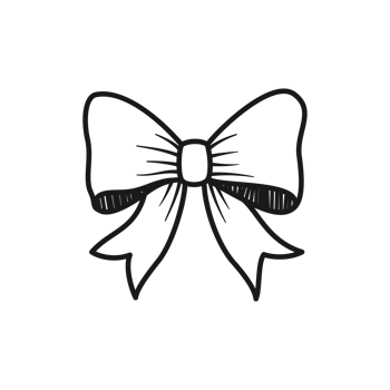 Bow Ribbon Design and Gift Element Hand Drawn png
