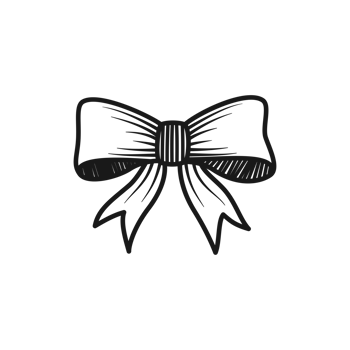 Decorative Bow Ribbon Design and Gift Hand Drawn png