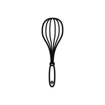 Simple Wire Whisk Kitchen Utensil Line Art png