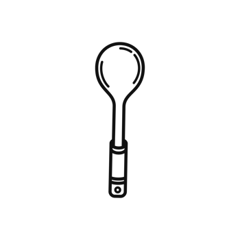 Simple Soup Spoon Kitchen Utensil Line Art png