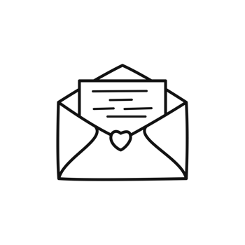 Minimalist Open Envelope Outline Illustration png