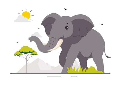Happy Elephant Day Art Promoting Wildlife and Nature Conservation vector
