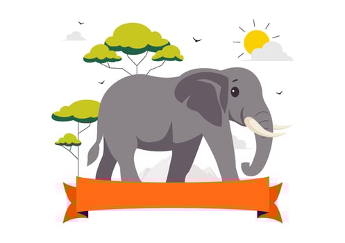 Elephant Conservation Awareness Day with Nature Background vector