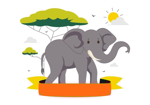 Save the Elephants Illustration for World Elephant Day in a Flat Design vector