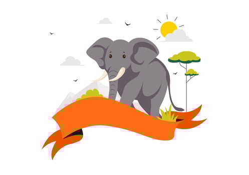 World Elephant Day Cartoon Illustration with Wildlife Conservation on August 12 vector