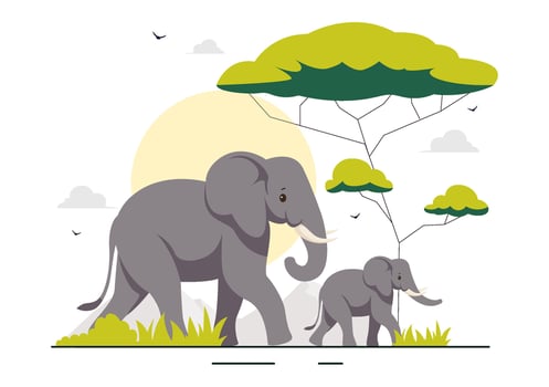 Wildlife Conservation Art for World Elephant Day Event vector