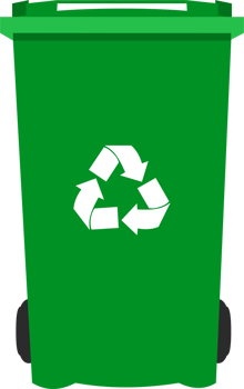 Green recycling bin illustration. World environment day png