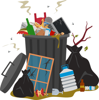 Garbage pile illustration. World environment day concept png