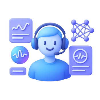 Futuristic AI Interface with Human Avatar and Data Visualizations png