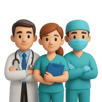 Inspirational 3D Healthcare Heroes in Professional Attire png