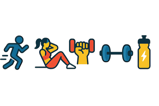 Simple Exercise Icons Set for Fitness and Health Themes png