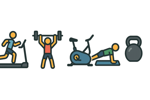 Simple Exercise Icons for Fitness and Workout Representation png