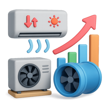 Simple 3D HVAC Design with Air Conditioning and Ventilation Elements png