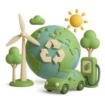 Eco-Friendly 3D Design of Sustainable Energy Concepts and Symbols png