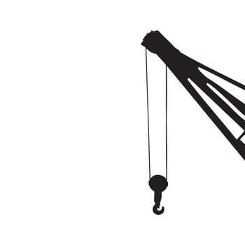 Crane Silhouette Illustration Industrial Construction Equipment Icon Isolated on White Background vector