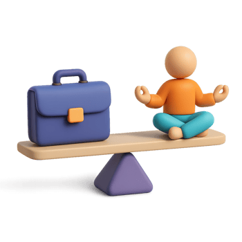 3D Balance Symbolizing Work-Life Harmony and Simplicity Concept png