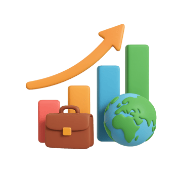 3D Graphic Representing Business Growth and Expansion Concepts png