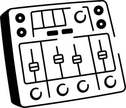 A hand drawn style icon of audio mixer vector