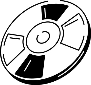 A hand drawn style icon of dvd vector
