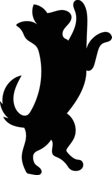 Playful Dog Illustration in Black vector