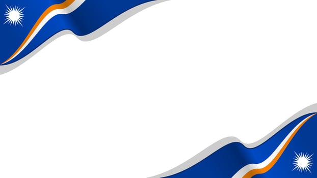 waving marshall islands flag frame background with copy space for text. marshall islands national day vector