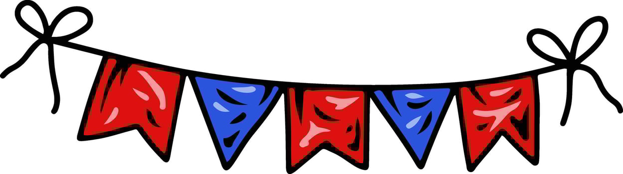 Cartoon Hanging Party Flags Banner vector