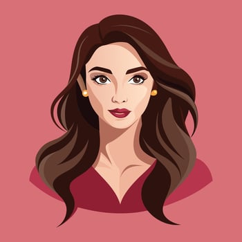 a woman with long hair and a red shirt vector