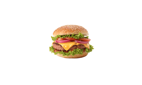 cheese burger isolated on transparent background. png