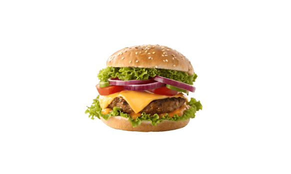Delicious Cheeseburger with Fresh Ingredients png