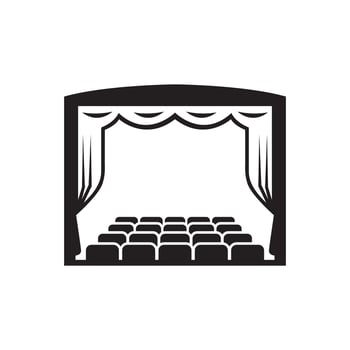 Illustration of an auditorium stage silhouette vector