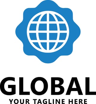 Global Icon with Tagline Placeholder Professional Branding Symbol vector