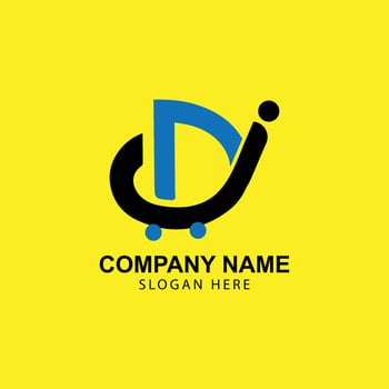 Online Shop Logo with Letter D and J Icon vector