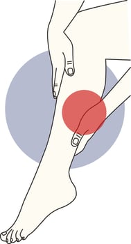 Painful to Hand and Leg in Flat Design. vector