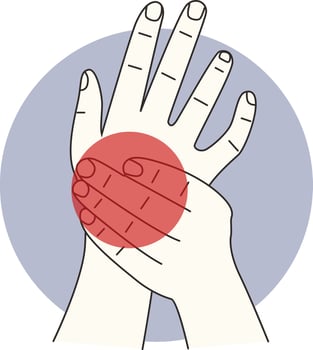 Painful to Hand and Leg with Flat Design vector