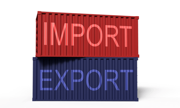 Container red blue color port shipping import export transportation industry container import export harbor trade logistic warehouse terminal cargo container custom import export technology png